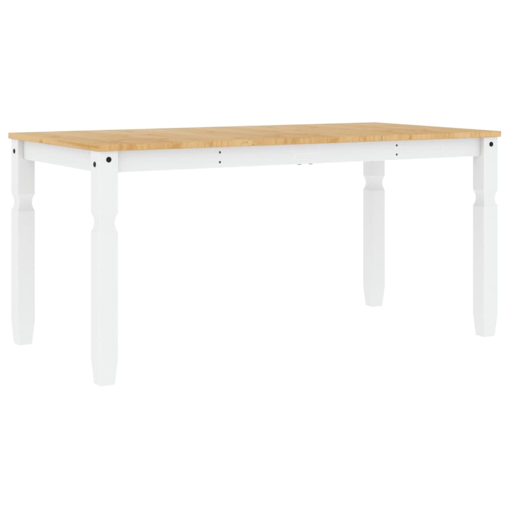 vidaXL Eettafel Corona 160x80x75 cm massief grenenhout wit