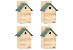 vidaXL Vogelhuisjes Set (4 stuks) - Vurenhout met 47% Korting!