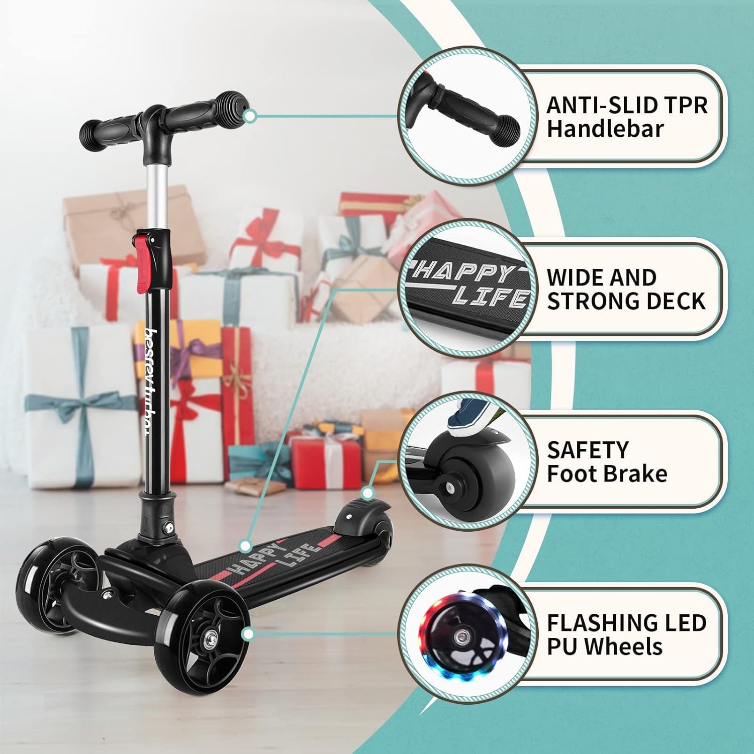 Besrey Kinderstep met LED Wielen - 41% Korting!