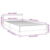 vidaXL Bedframe zonder matras 100x200 cm stof lichtgrijs