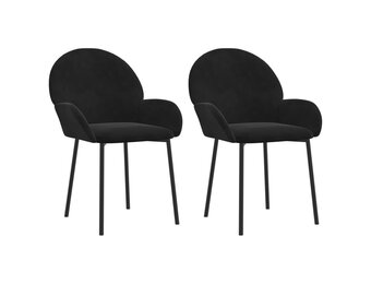 VidaXL Eetkamerstoelen 2 st. Fluweel Zwart - 40% Korting