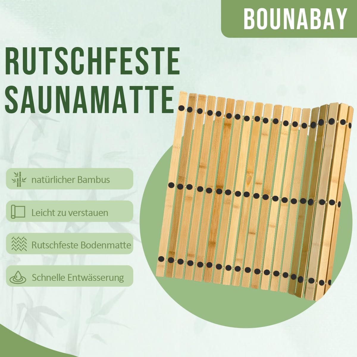 Rolbare Bamboe Badmat - 100x50cm - 23% Korting