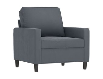 vidaXL Fauteuil 60 cm fluweel donkergrijs
