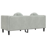 vidaXL 2-zitsbank met kussens, fluweel lichtgrijs - 29% Korting!