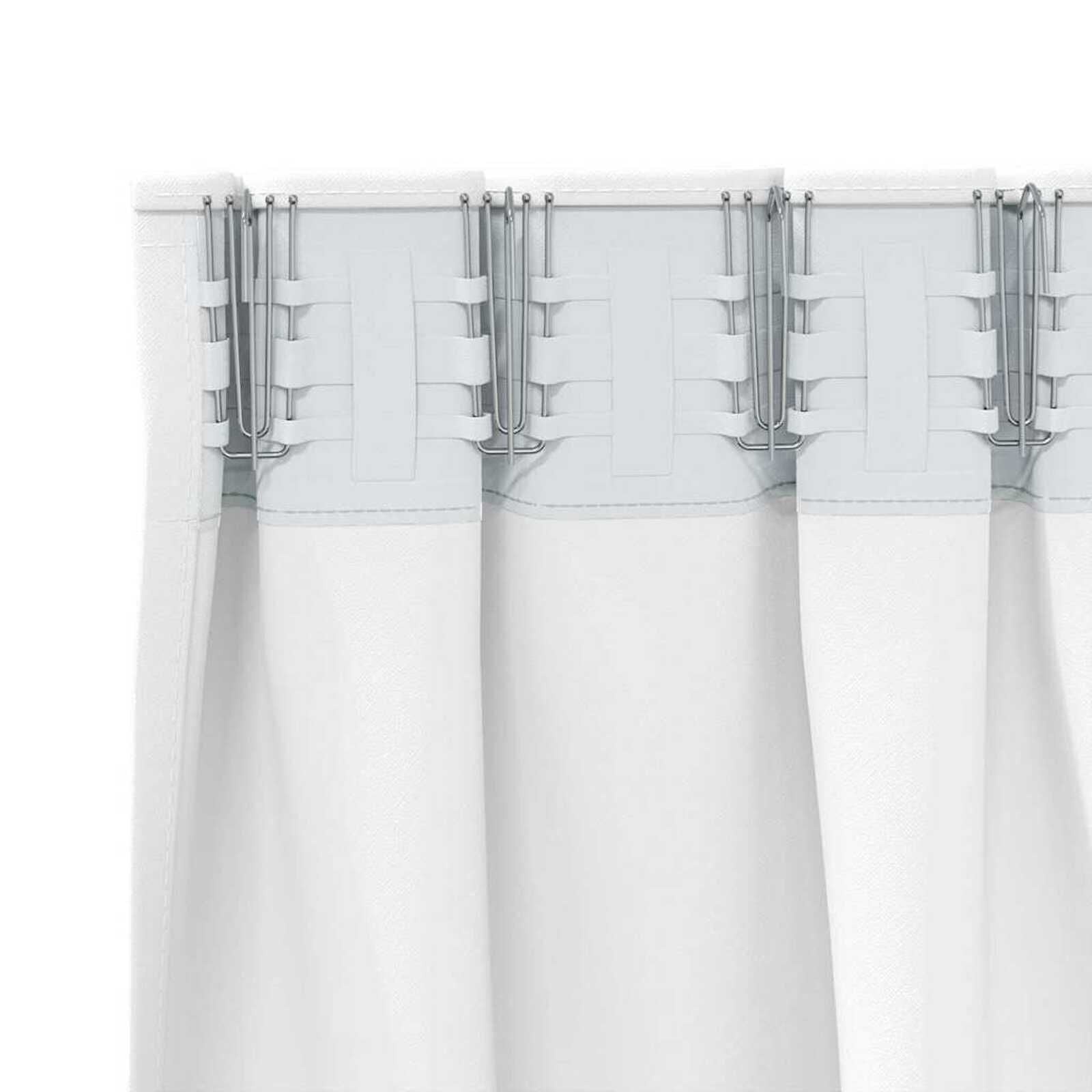 vidaXL Gordijnen met gordijnen 2 pcs Zuiverwit Polyester