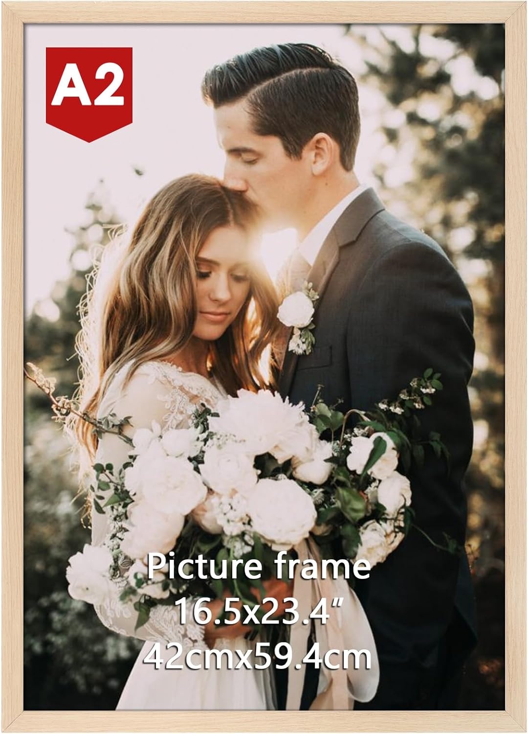 Giftgarden Zwarte fotolijst, 61 x 91,5 cm, aluminium lijst voor foto's, puzzels en posters, grote fotolijst voor woonkamer, slaapkamer, werkkamer