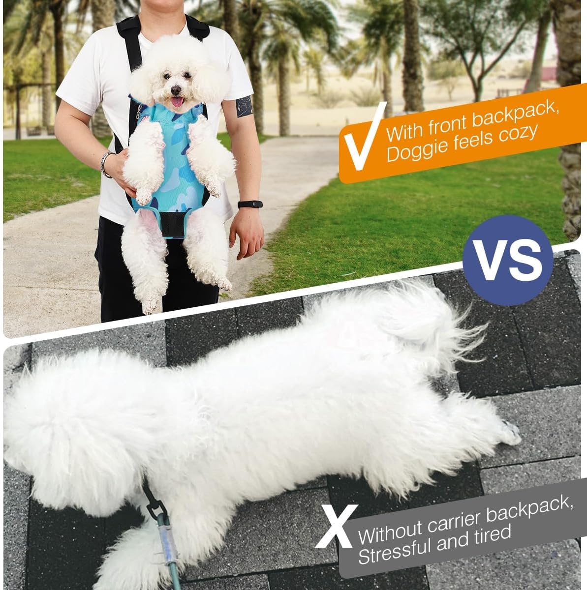 Pawaboo Hondendraagzak Blauw Camouflage (L) - 36% Korting!