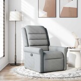 vidaXL Fauteuil Stoffen Verstelbaar Lichtgrijs - 70% Korting