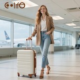 COOLIFE Harde Koffer Trolley - Handbagage Groen | 34% Korting