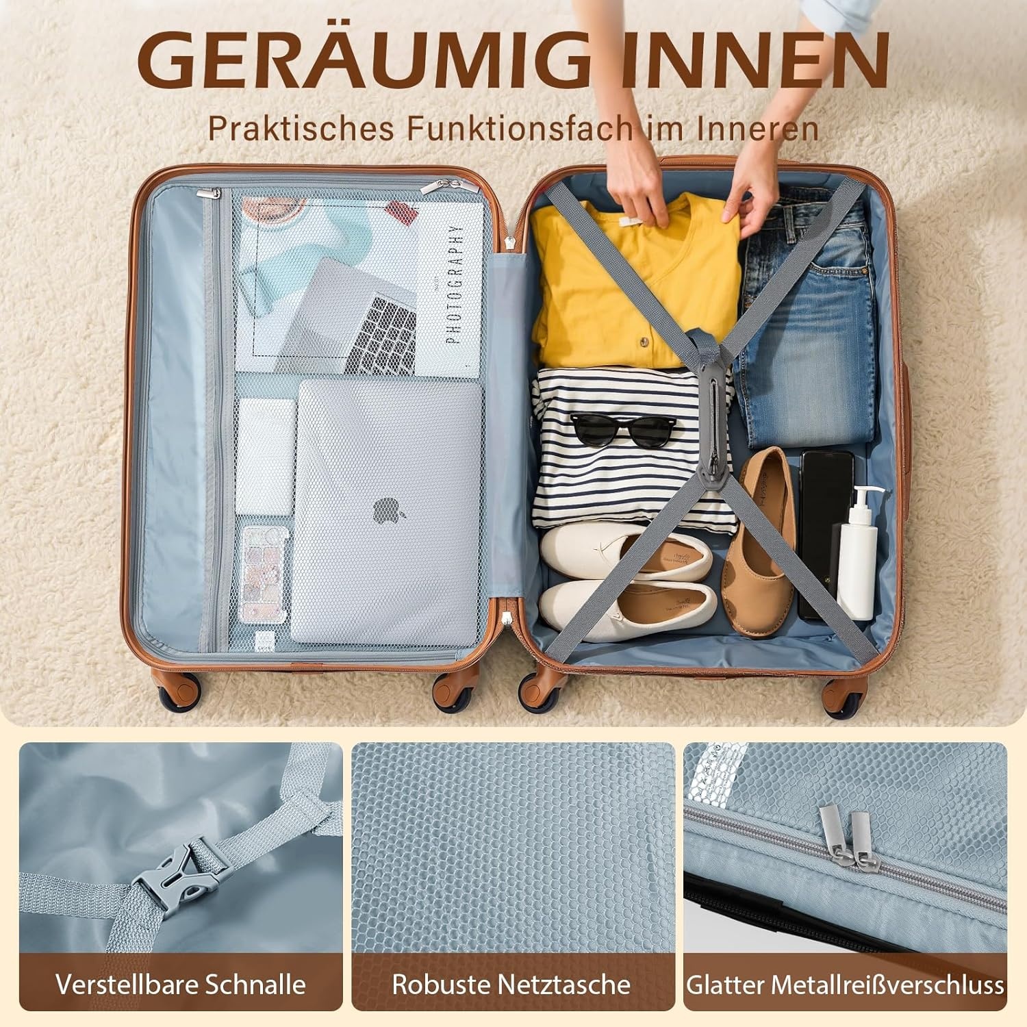 COOLIFE Harde Koffer Trolley - Handbagage Groen | 34% Korting