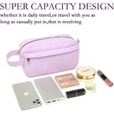 Kleine make-uptassen voor dames, toilettas, make-uptas, reistas, cosmeticatas, corduroy make-uptas met metalen ritssluiting voor vrouwen, Scandinavische stijl, Paars