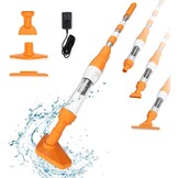 Zwembadzuiger met Accu, 3-in-1 Zwembadreiniger Draadloze, Zwembadstofzuiger met Telescopische Staaf, Handstofzuiger voor Kleine Zwembaden, Spa's, Bubbelbaden, 90-Minuten Looptijd, Oranje