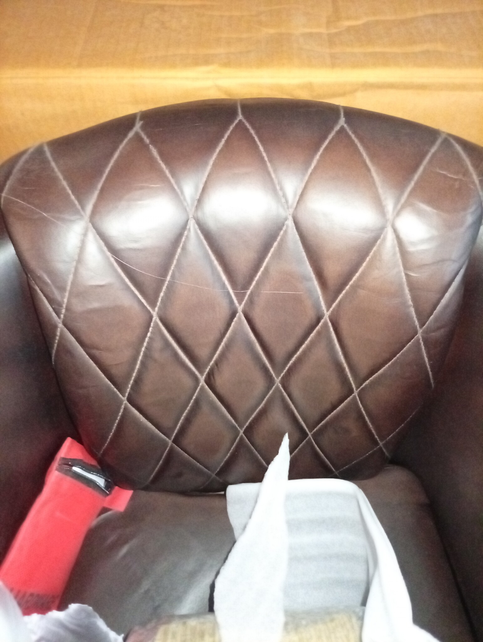 vidaXL Kuipstoel echt leer donkerbruin