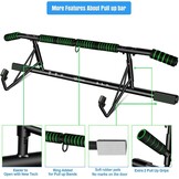 Optrekstang, deurkozijnen zonder schroeven, pull-up bar [tot 200 kg], incl. lussentrainer, deurrek draagvermogen, optrekdeur, voor pull-ups