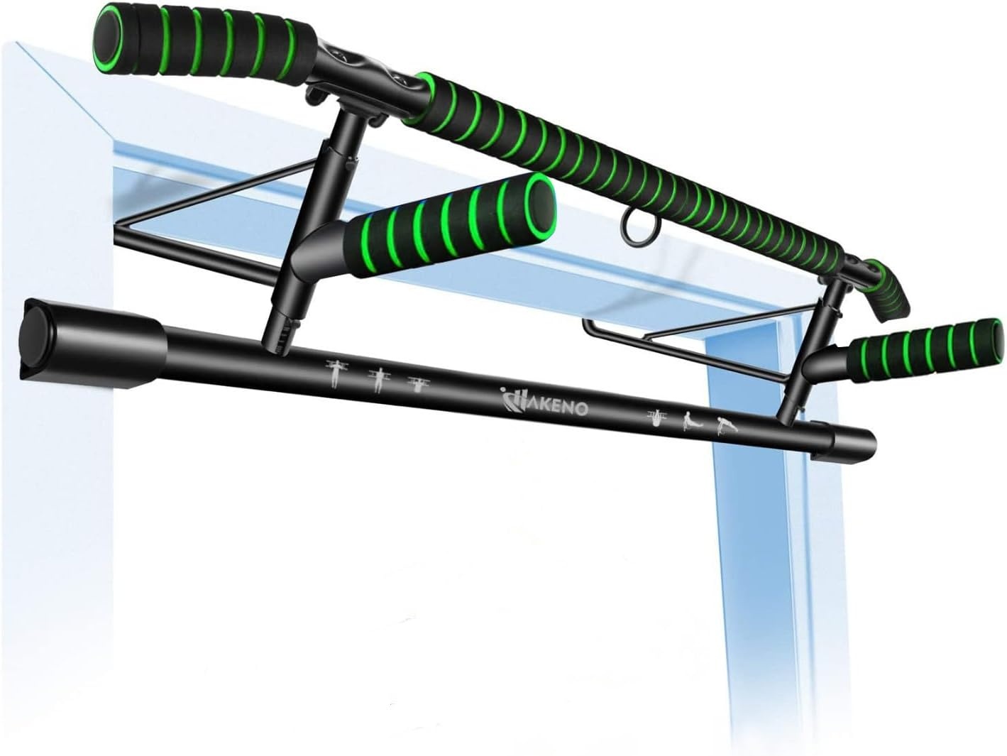 Optrekstang, deurkozijnen zonder schroeven, pull-up bar [tot 200 kg], incl. lussentrainer, deurrek draagvermogen, optrekdeur, voor pull-ups