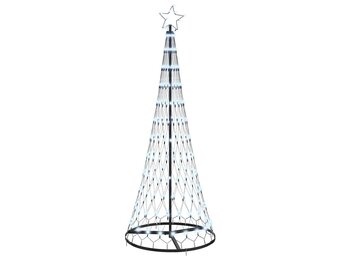 vidaXL LED Kerstboom met 230 LED Koudwit 71 x 71 x 184.5 cm Metaal