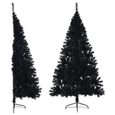 vidaXL Kunstkerstboom Zwart Half 210 cm - 55% Korting