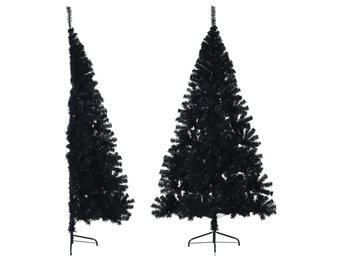 vidaXL Kunstkerstboom Zwart Half 210 cm - 55% Korting