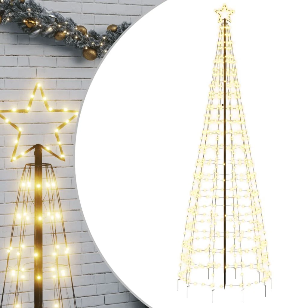 vidaXL LED Kerstboom met Spikes 300cm (570 LED, Warm Wit) - 55% Korting!