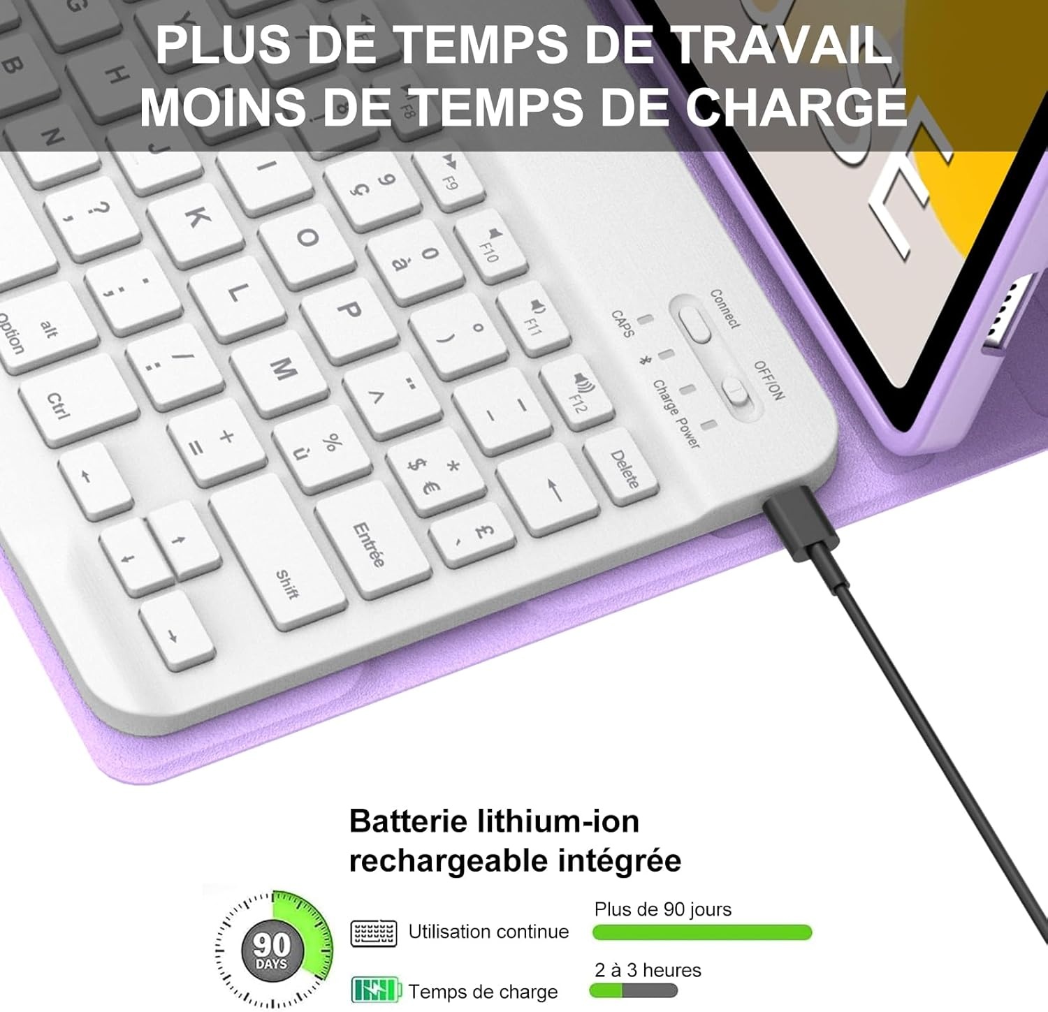 Lichtpaarse AZERTY Toetsenbordhoes voor Xiaomi Redmi Pad SE 11" - 31% Korting