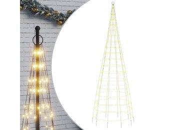 vidaXL Kerstboom Vlaggenmast 550 LED's Warm Wit 300cm - 65% Korting!