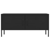 vidaXL TV-meubel Staal Zwart 105x35x50cm - 72% Korting!