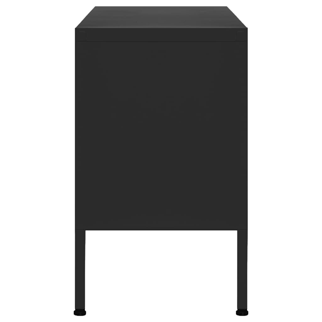 vidaXL TV-meubel Staal Zwart 105x35x50cm - 72% Korting!