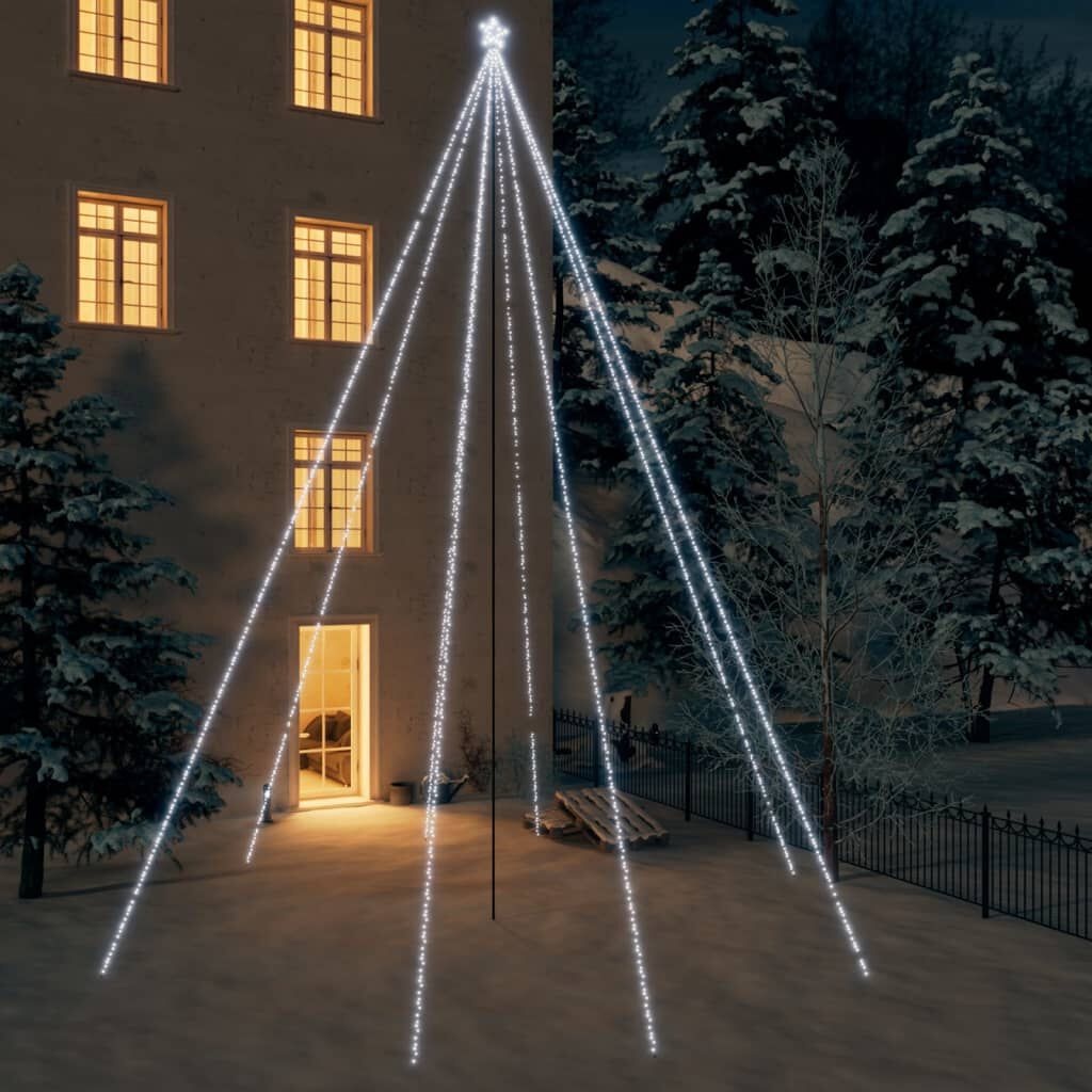 vidaXL Kerstboom 8m Koud Wit 1300 LEDs - 62% Korting!