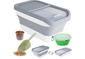 Opvouwbare Hondenvoer Container - 5kg - Grijs - Nu 37% Korting!
