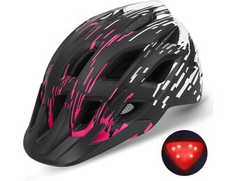 Lichtgewicht Fietshelm met Achterlicht & Vizier - 44% Korting!