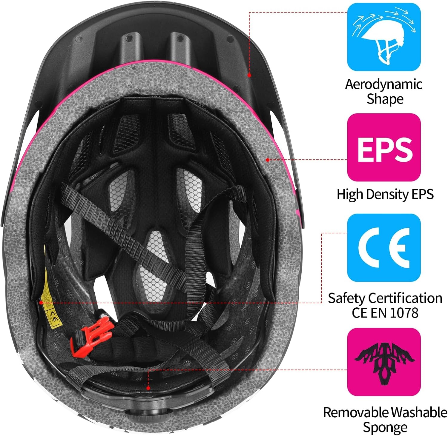 Lichtgewicht Fietshelm met Achterlicht & Vizier - 44% Korting!