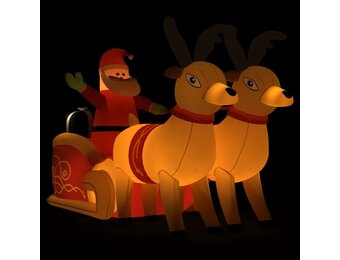 vidaXL Opblaasbare Kerstman & Rendieren met LED - 130cm - 63% Korting