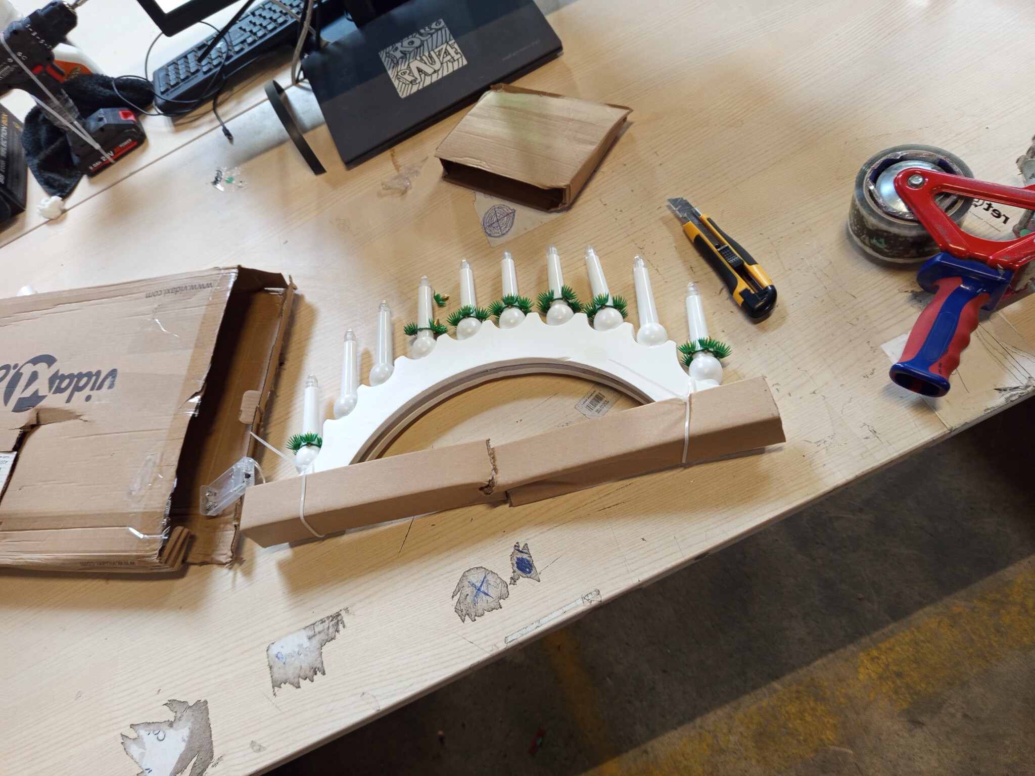 vidaXL Kerst Kaarsenboog Wit - 54% Korting