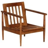 VidaXL Fauteuil Leer & Acaciahout Bruin - 34% Korting