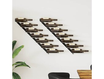 vidaXL Wijnrekken 2 st. Wandmontage Zwart Metaal - 27% Korting!