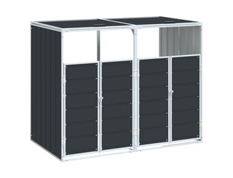 Containerberging voor 2 containers, staal antraciet - 29% Korting!