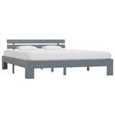 vidaXL Bedframe Massief Grenenhout Grijs 160x200 cm - 29% Korting!