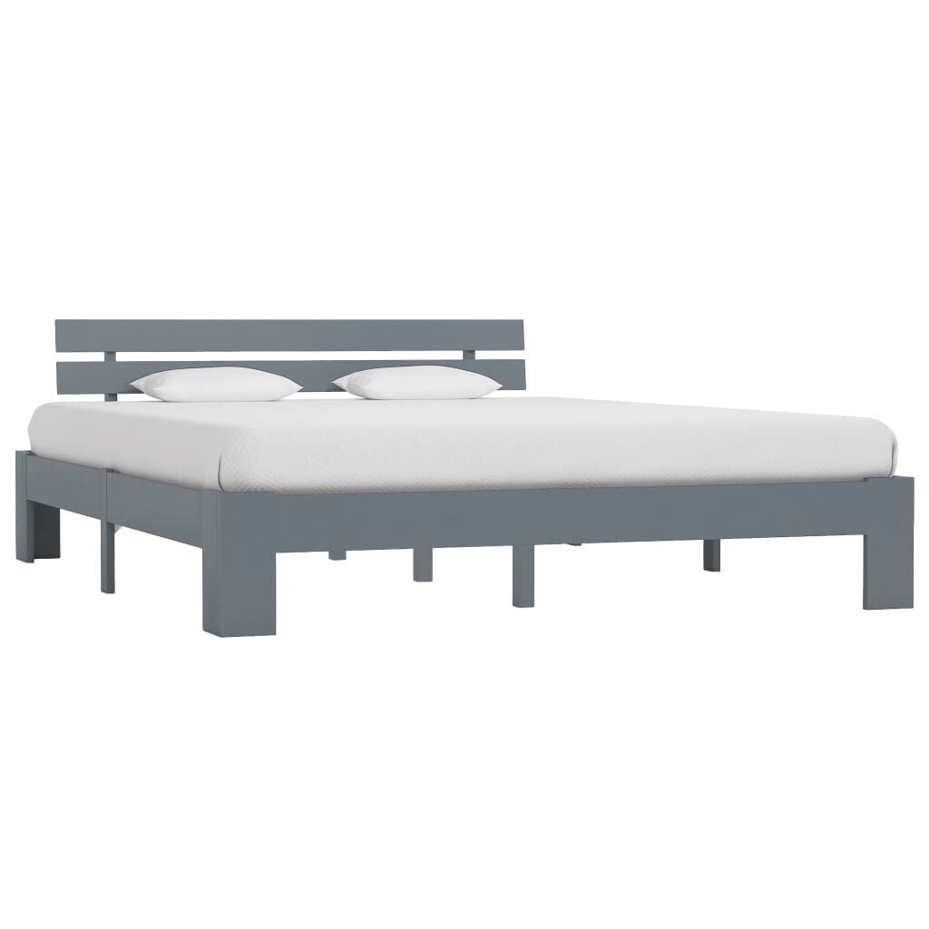 vidaXL Bedframe Massief Grenenhout Grijs 160x200 cm - 29% Korting!