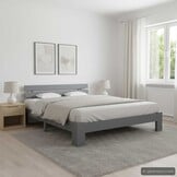 vidaXL Bedframe Massief Grenenhout Grijs 160x200 cm - 29% Korting!