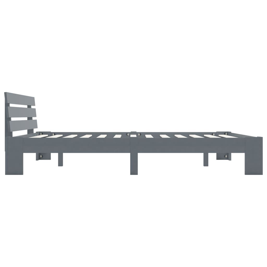 vidaXL Bedframe Massief Grenenhout Grijs 160x200 cm - 29% Korting!