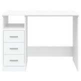 Bureau met Lades - 102x50x76 cm - Wit - 54% Korting!