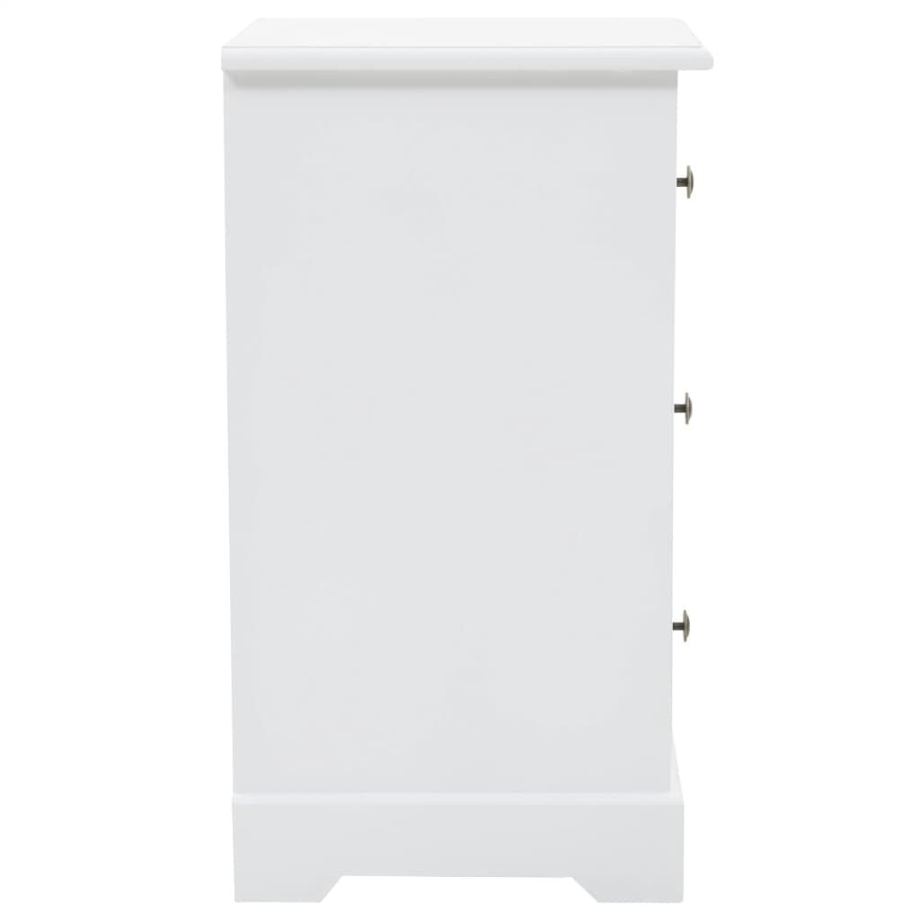 vidaXL Nachtkastje (58% Korting) - 35x32x59 cm, Wit MDF/Grenenhout