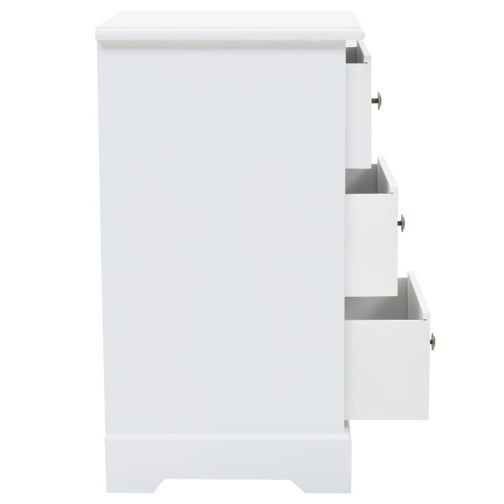 vidaXL Nachtkastje (58% Korting) - 35x32x59 cm, Wit MDF/Grenenhout