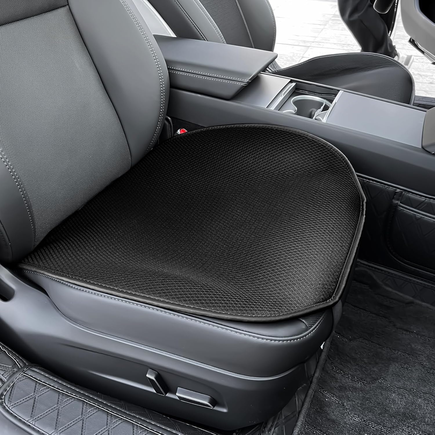 Stoelhoezen Tesla Model 3 2024 (Voor/Achter) - Zwart, Zijde, Antislip - 46% Korting!