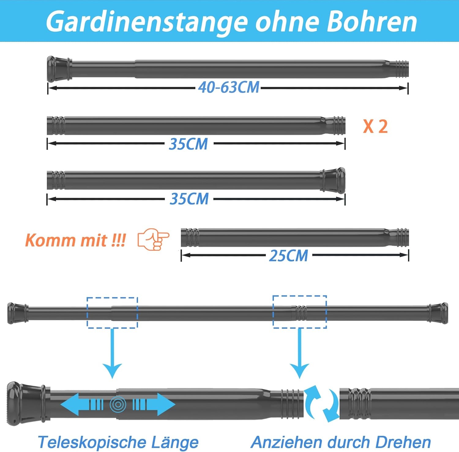 Telescoop Douchegordijnstang 83-190cm - 43% Korting!
