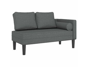vidaXL Donkergrijze Chaise Longue met Kussens - 54% Korting!