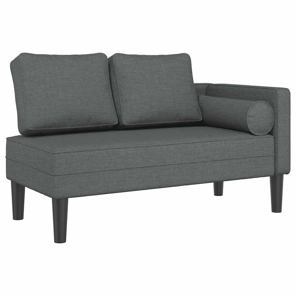 vidaXL Donkergrijze Chaise Longue met Kussens - 54% Korting!