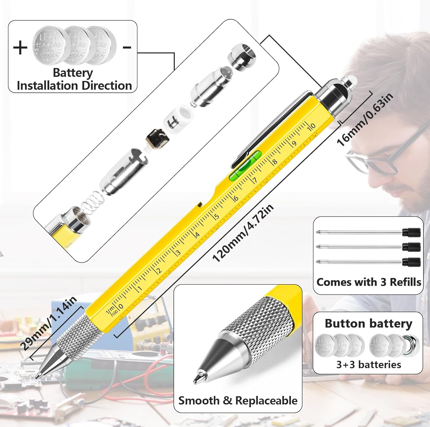 Chipate 9-in-1 Multifunctionele Pen Zwart - 16% Korting