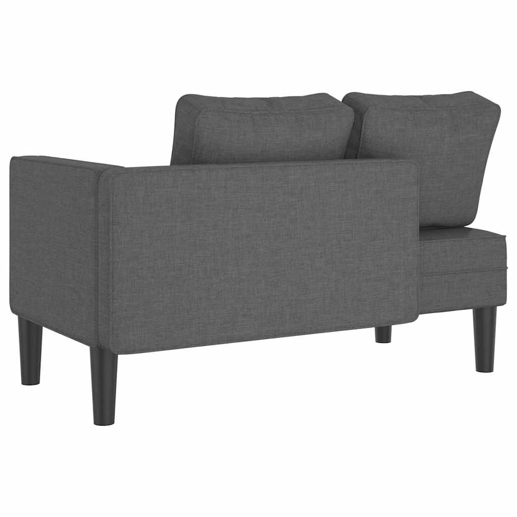 vidaXL Donkergrijze Chaise Longue met Kussens - 54% Korting!