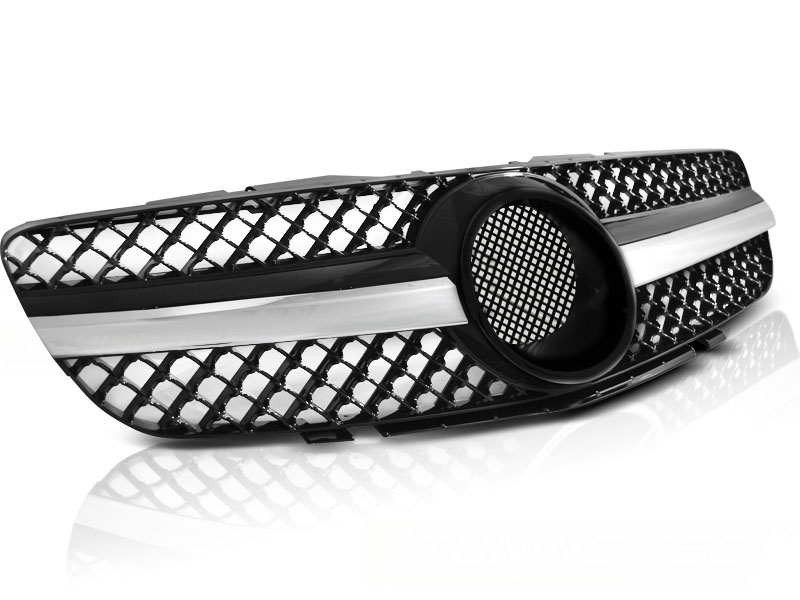 Mercedes SL R230 Grill CL63 Stijl Zwart/Chroom - 62% Korting!